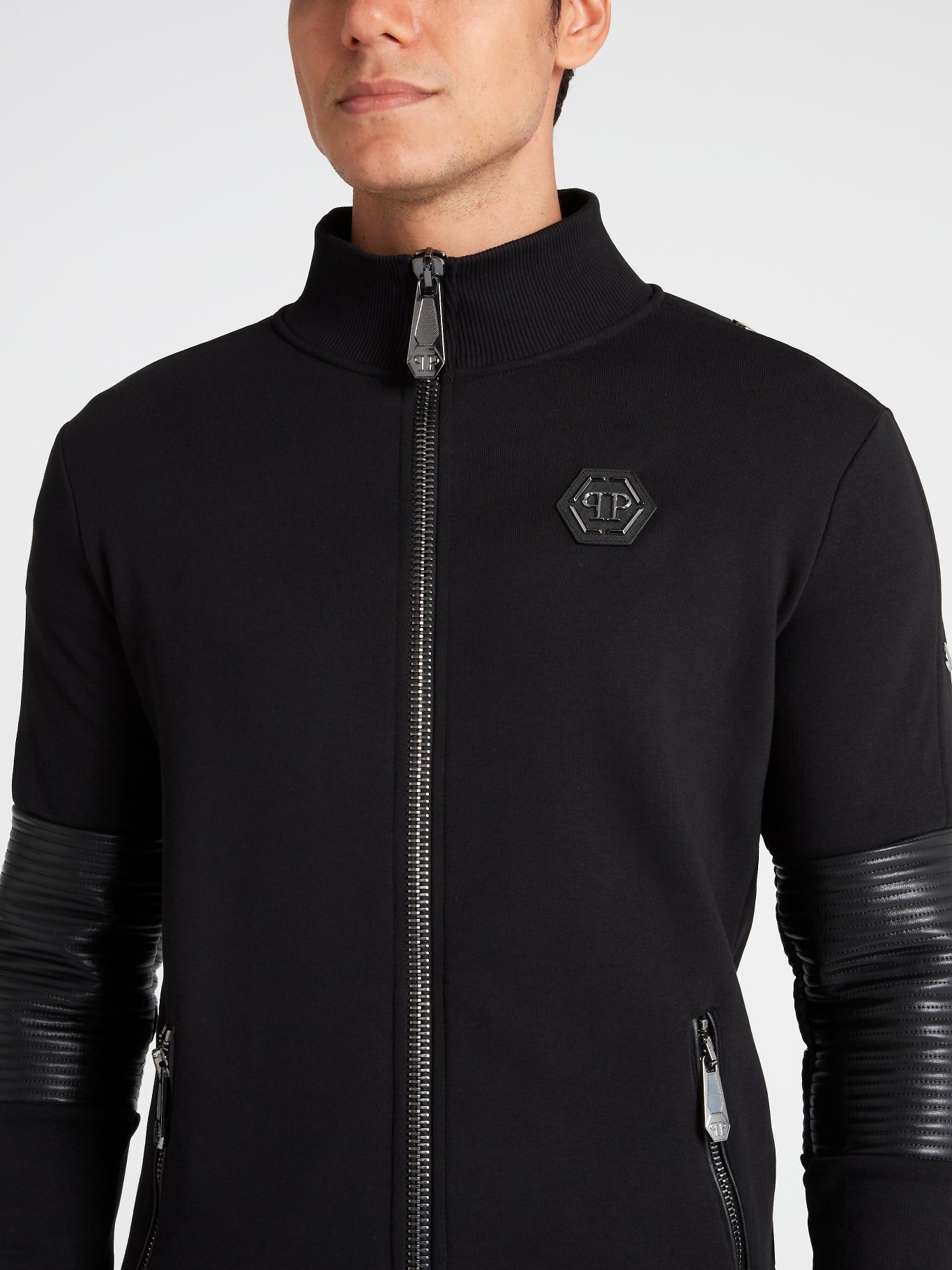 Black Zip-Up Track Jacket