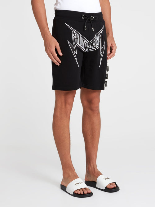 Black Zipper Detail Active Shorts