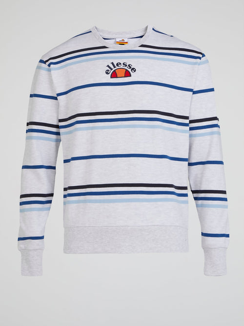 Pirozzo White Striped Sweatshirt