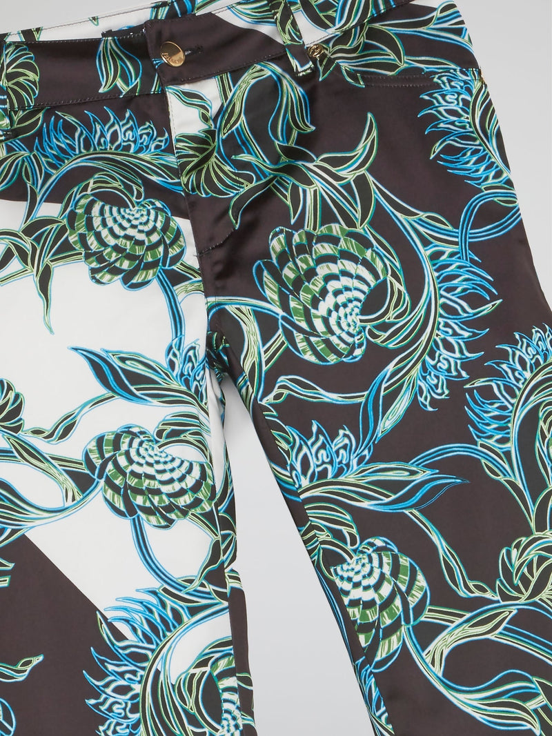 Floral Print Slim Fit Pants