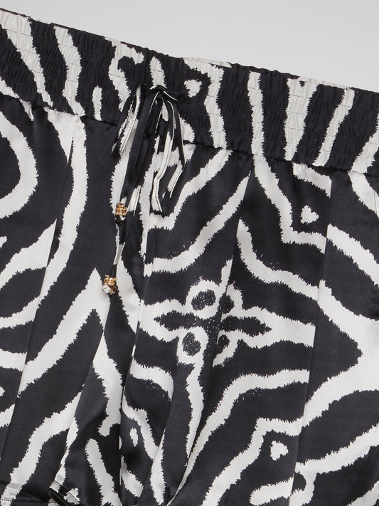 Animal Print Pleated Shorts