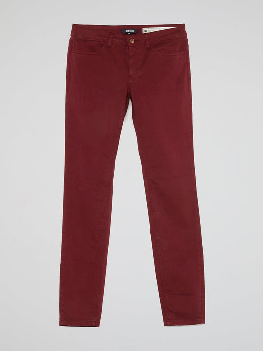 Burgundy Slim Fit Trousers