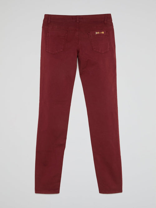 Burgundy Slim Fit Trousers