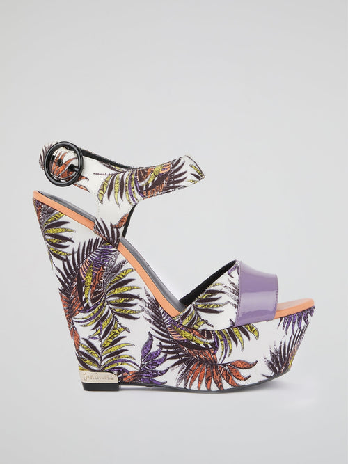 Palm Leaf Print Wedges