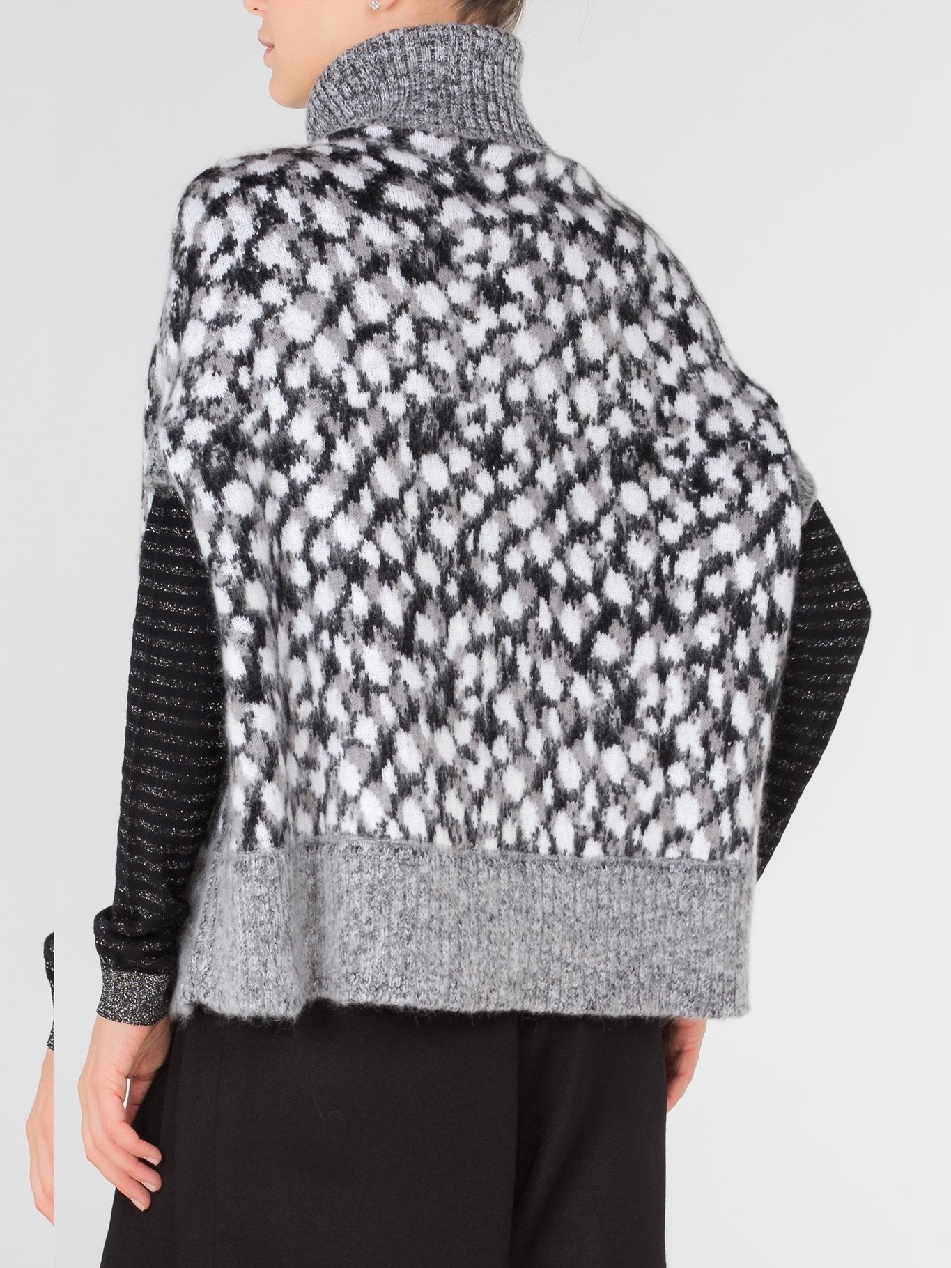 Grey Zip Up Poncho