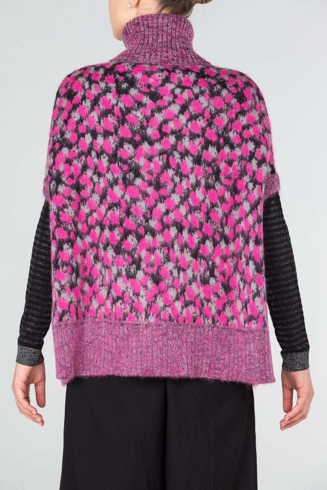 Pink Ribbed Edge Poncho