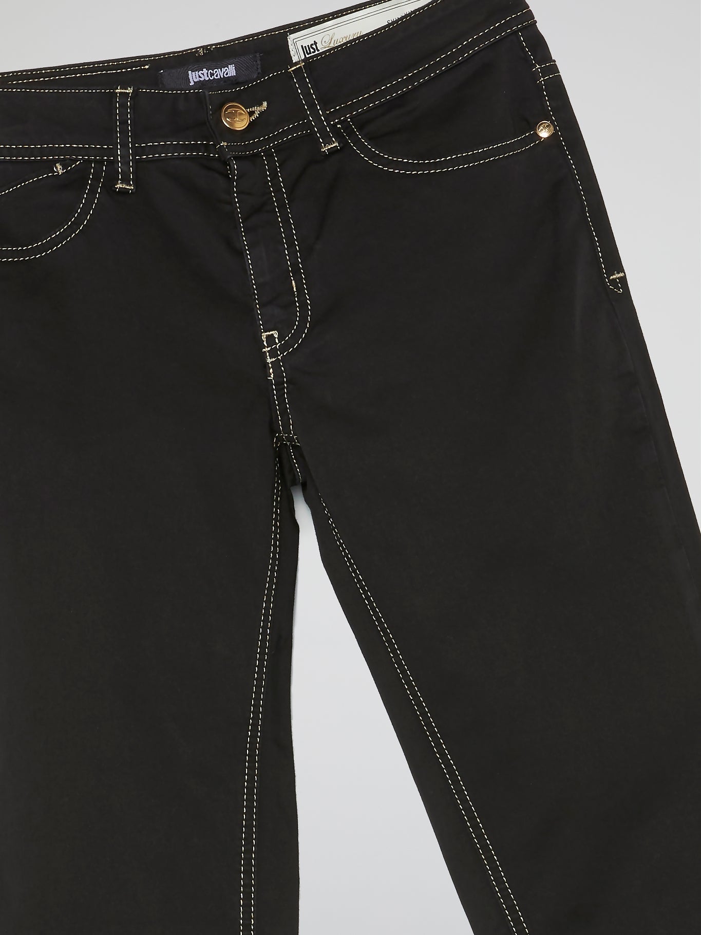 Black Contrast Stitch Jeans