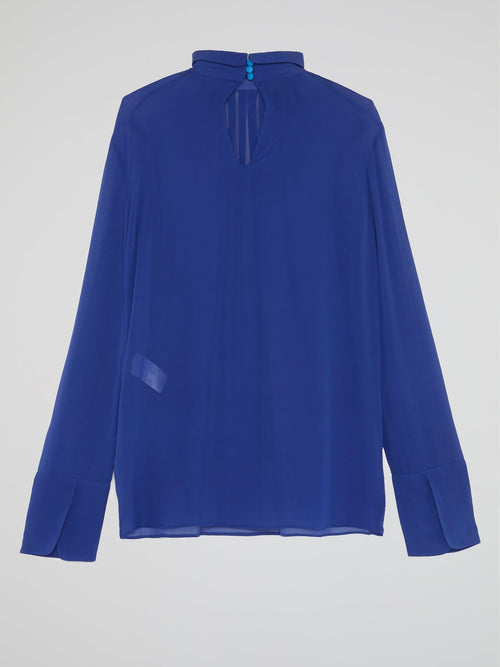 Blue High Neck Shirt