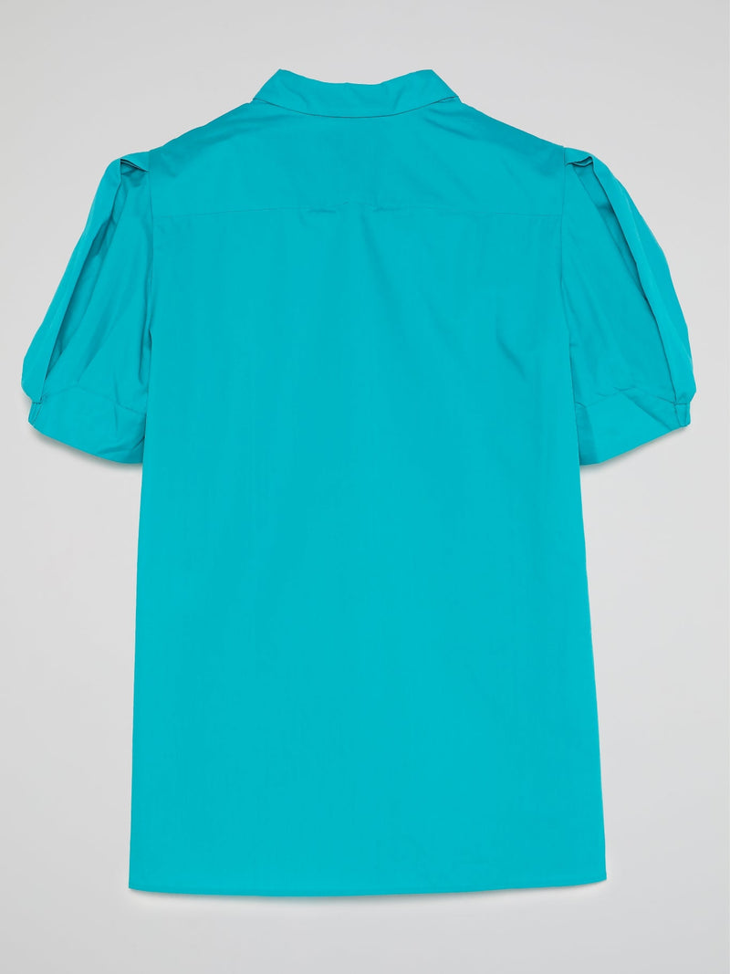 Blue Puff Sleeve Top