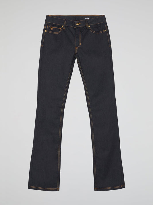 Navy Contrast Stitch Jeans