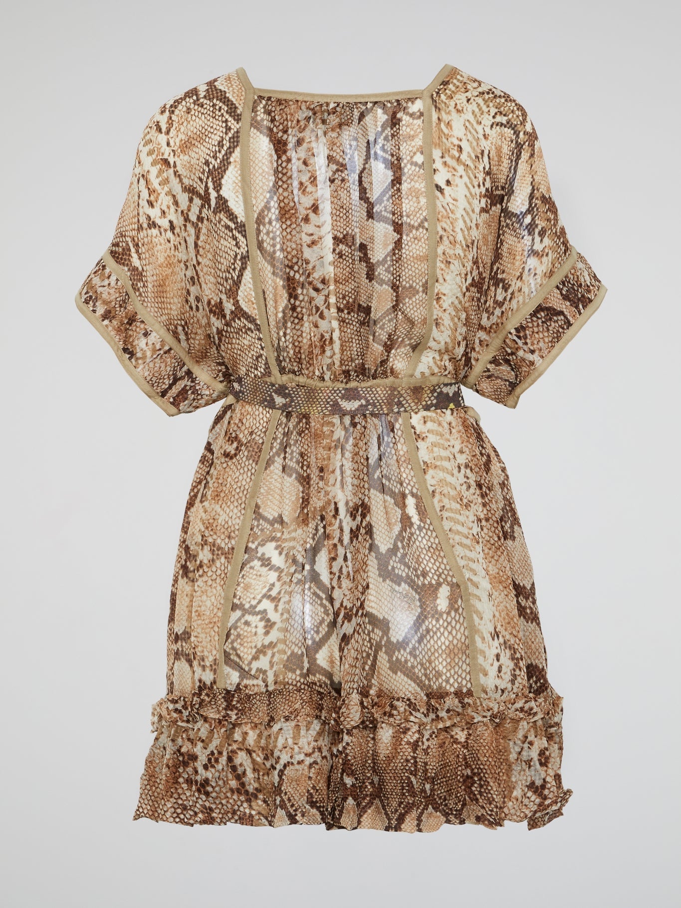 Snake Print Ribbon Detail Dress