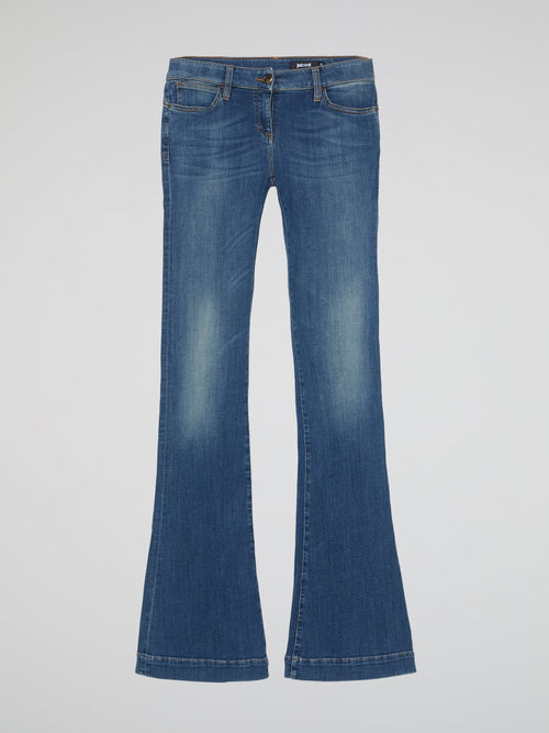 Blue Acid Fade Bootcut Jeans