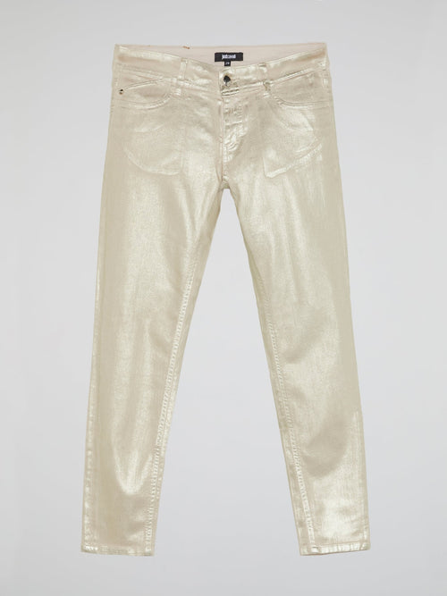 White Glittered Pants