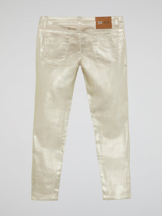 White Glittered Pants