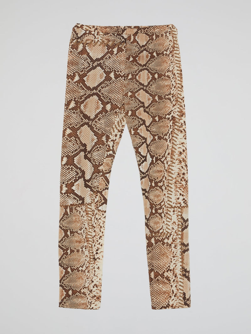 Brown Reptile Print Leggings