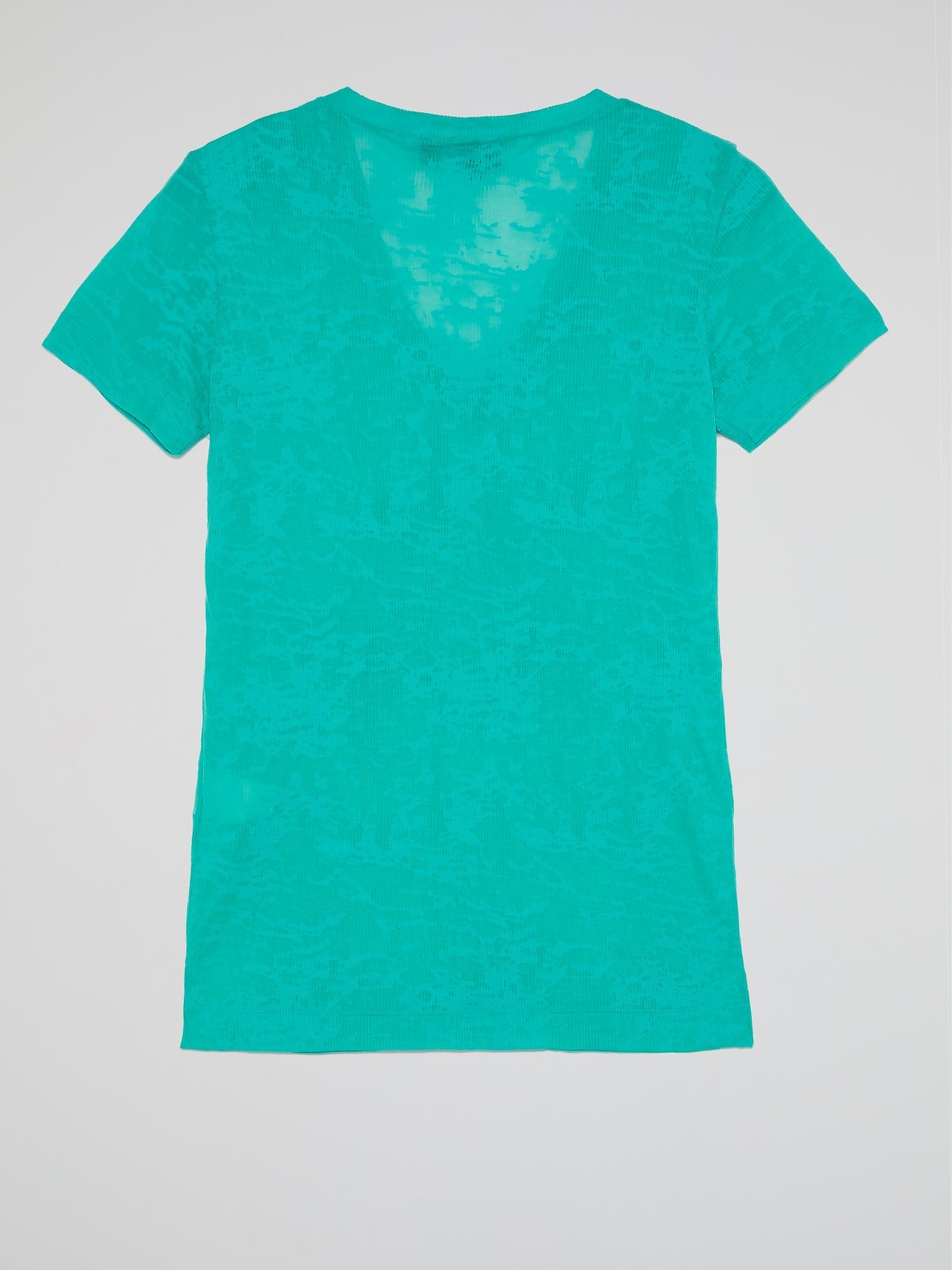 Turquoise Embellished V-Neck T-Shirt