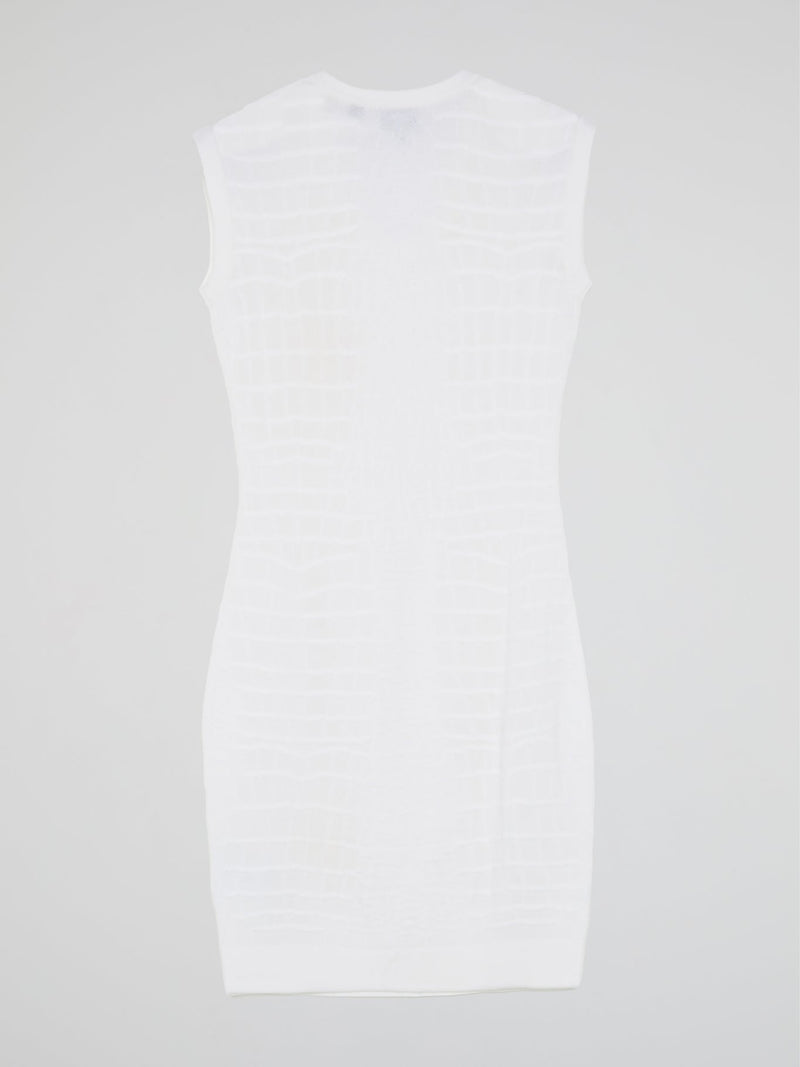 White Reptilian Sleeveless Dress