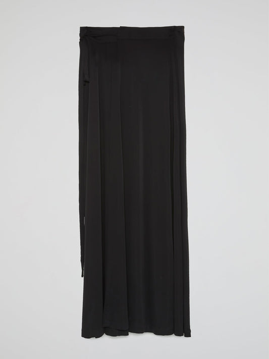 Black Pleated Maxi Skirt