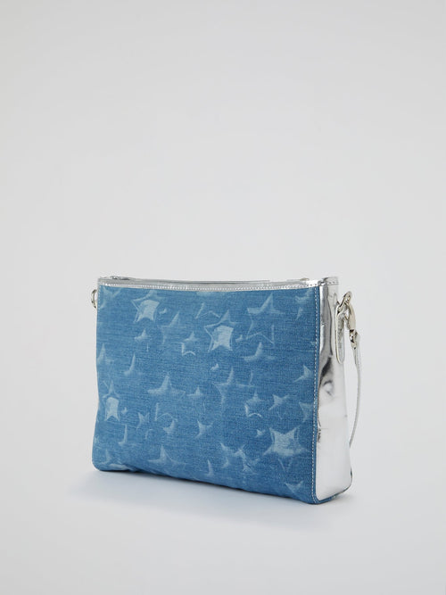 Metallic Panel Denim Handbag