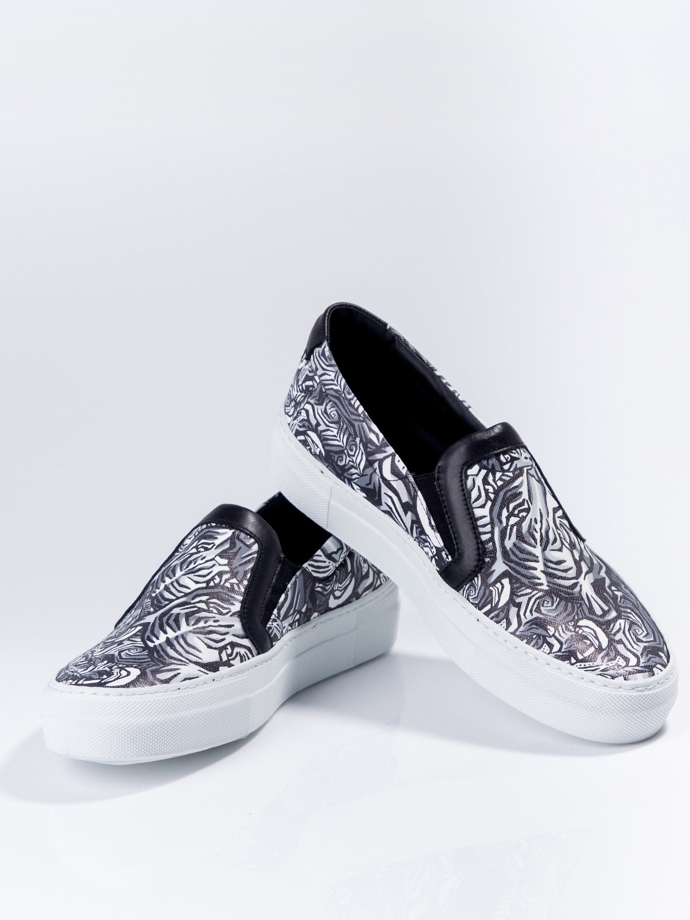 Tiger Print Slip On Sneakers