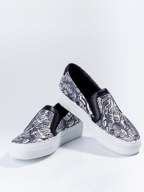 Tiger Print Slip On Sneakers