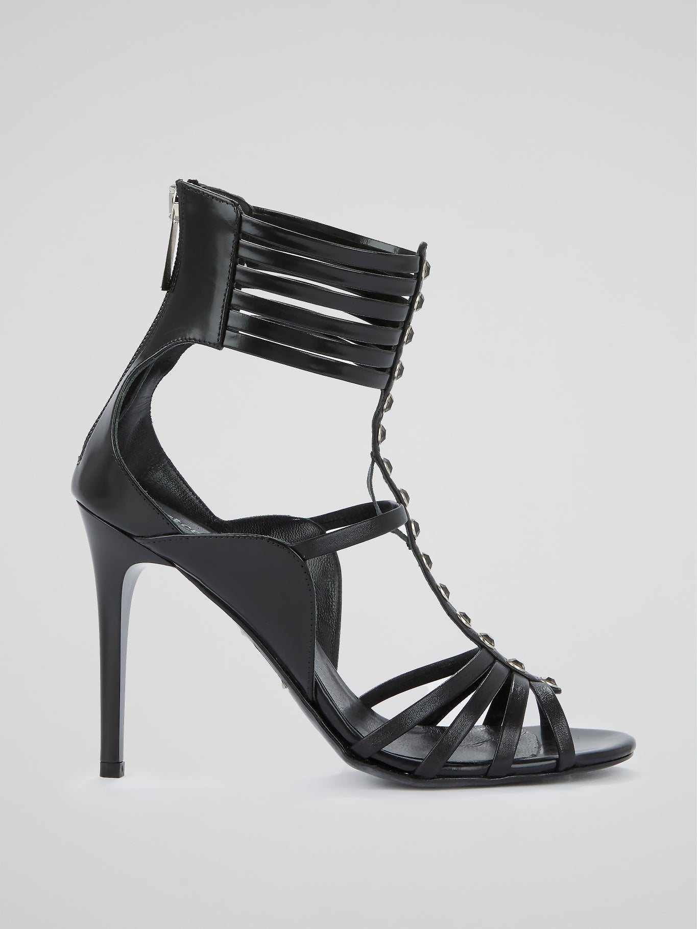 Black Leather Strappy Sandals