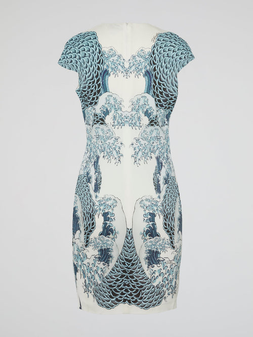 Wave Print Sheath Dress