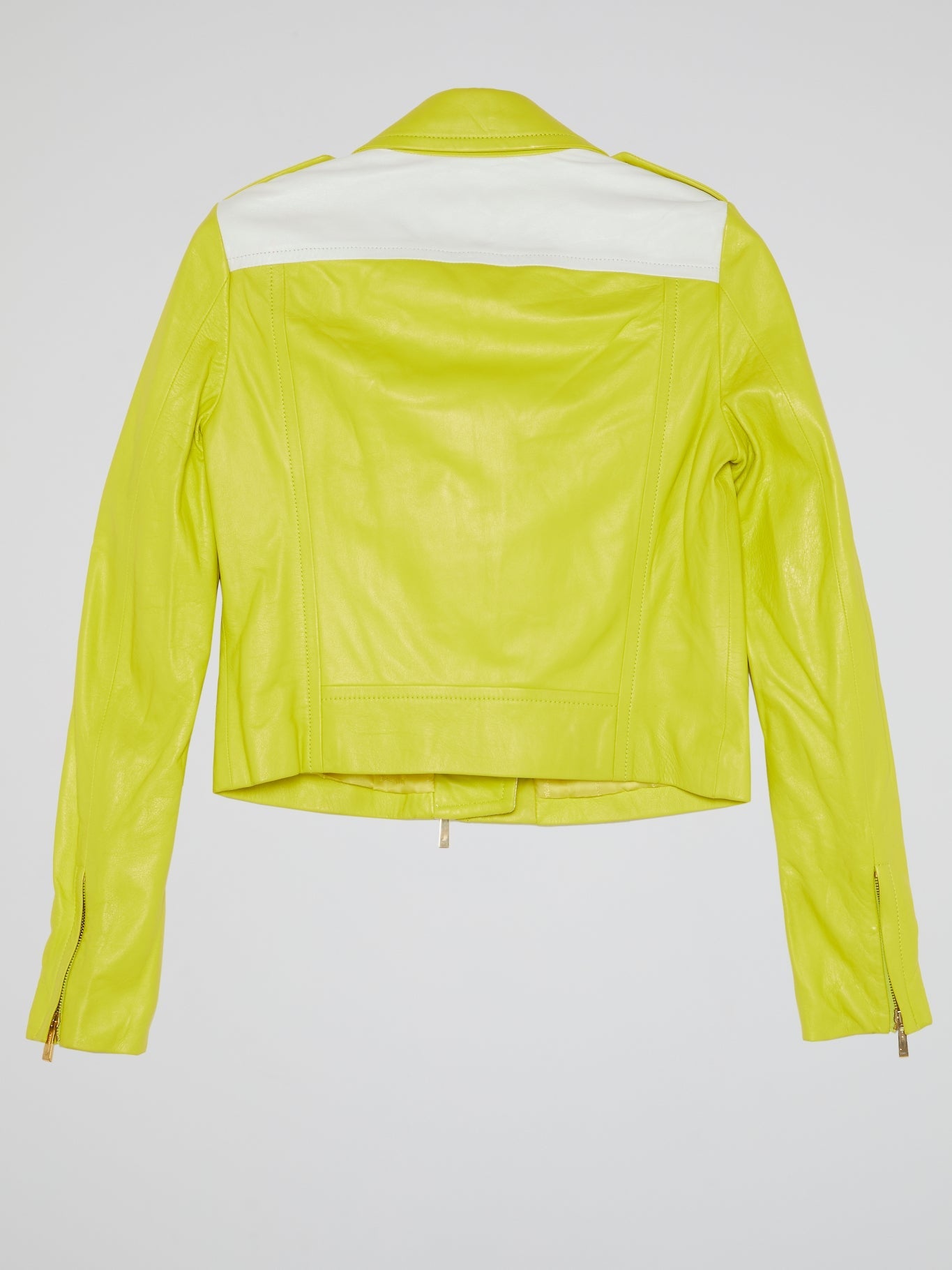 Chartreuse Leather Biker Jacket