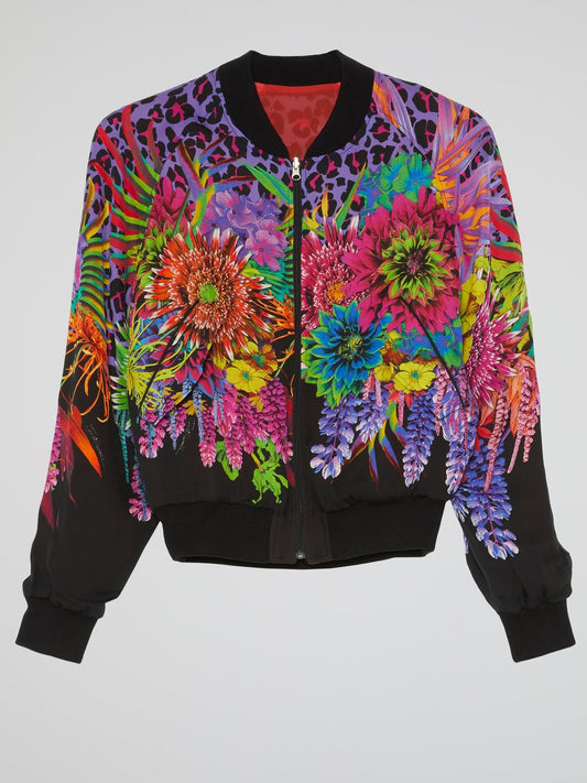 Floral Print Raglan Jacket