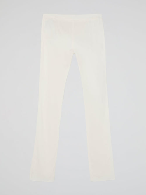 White Slim Fit Trousers