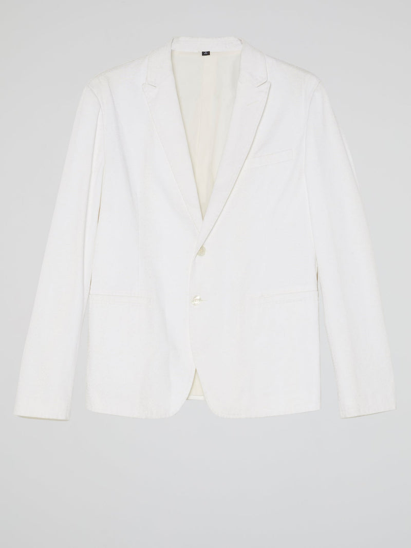 White Pocket-Detail Blazer