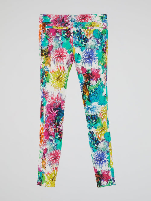 Floral Print Skinny Leg Trousers