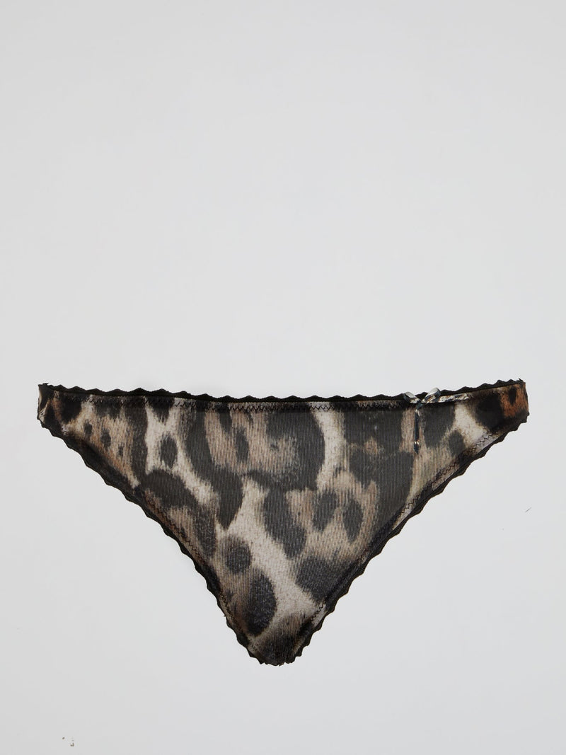 Leopard Print Thong