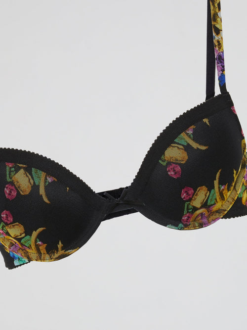 Rick-Rack Trim Printed Bra