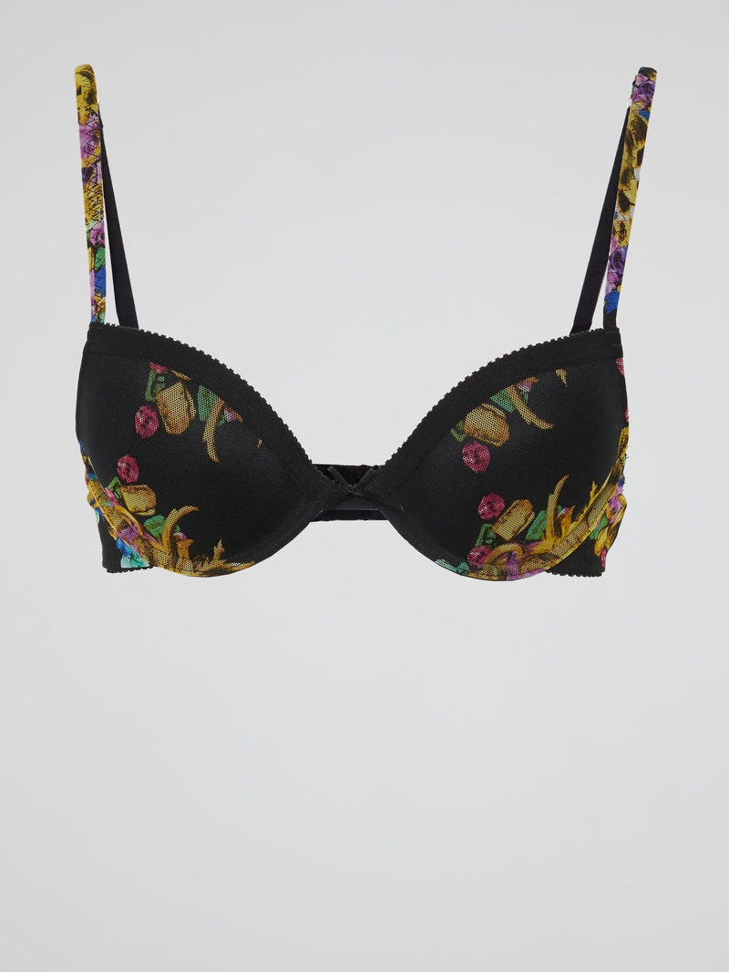 Rick-Rack Trim Printed Bra