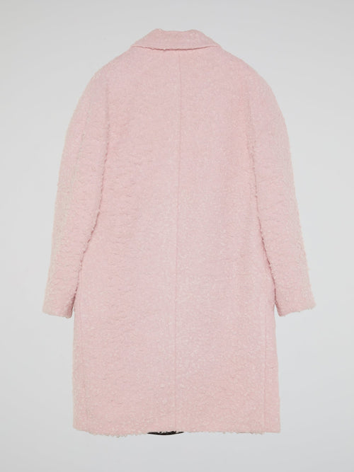 Pink Fur Trench Coat