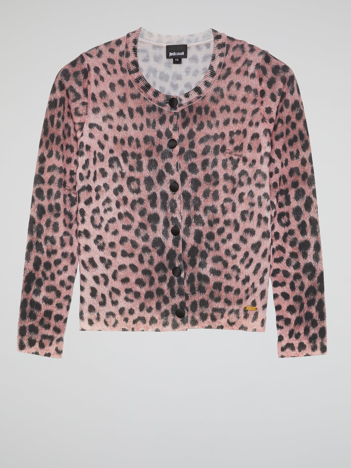 Pink Leopard Print Button Up Top