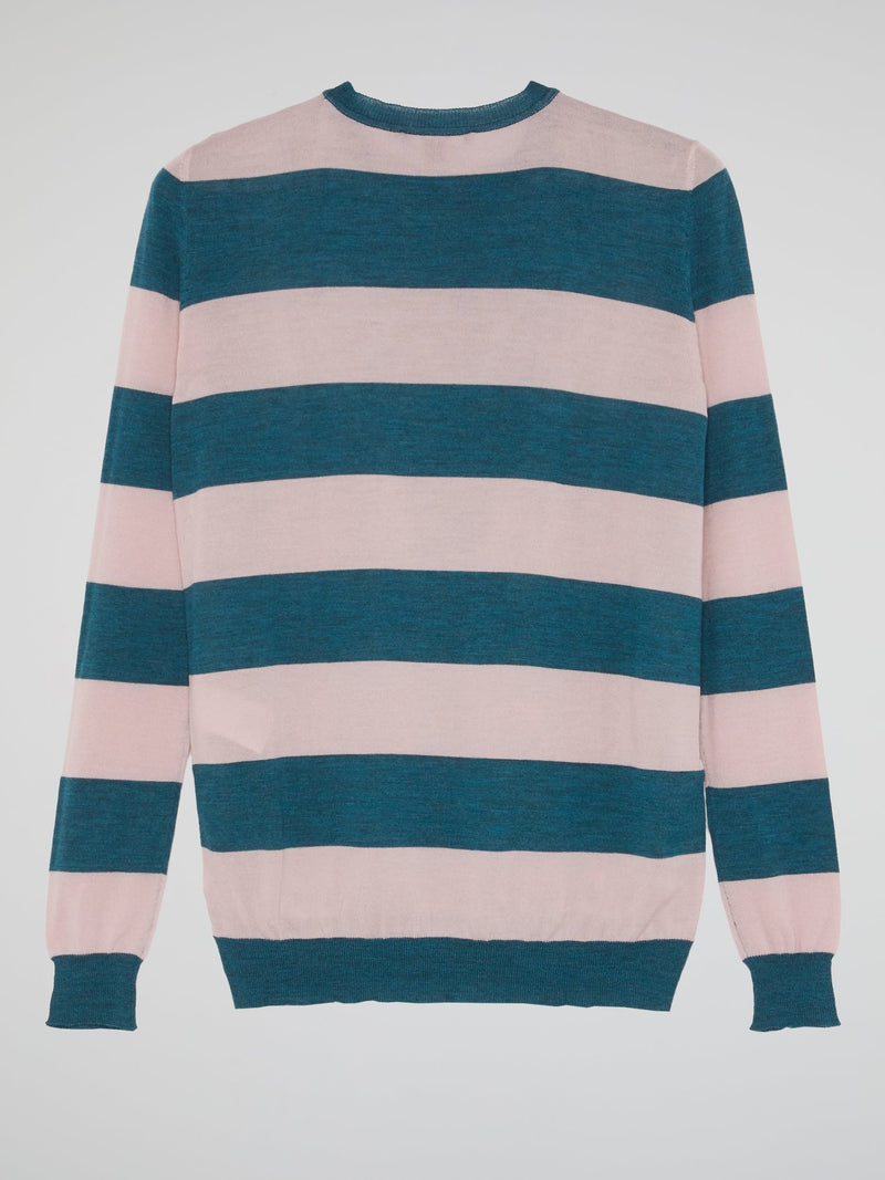 Striped Panel Crewneck Top