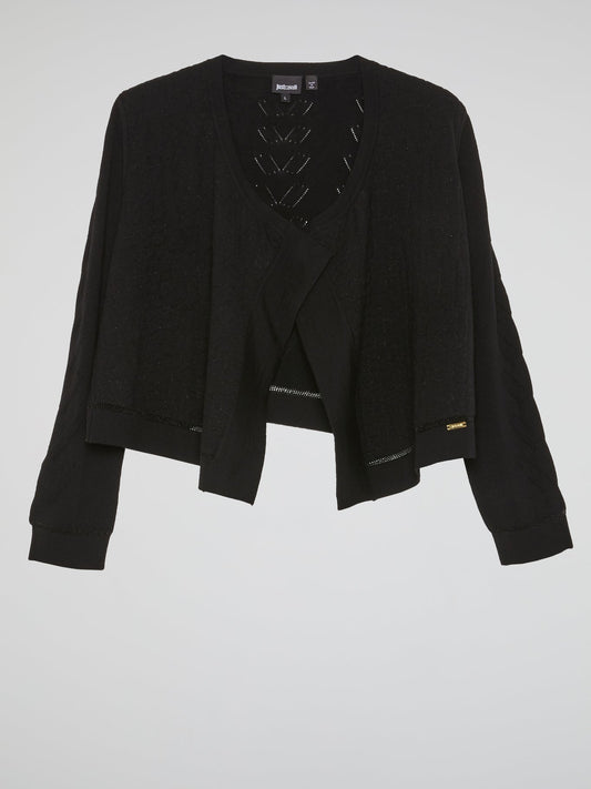 Black Cropped Cardigan