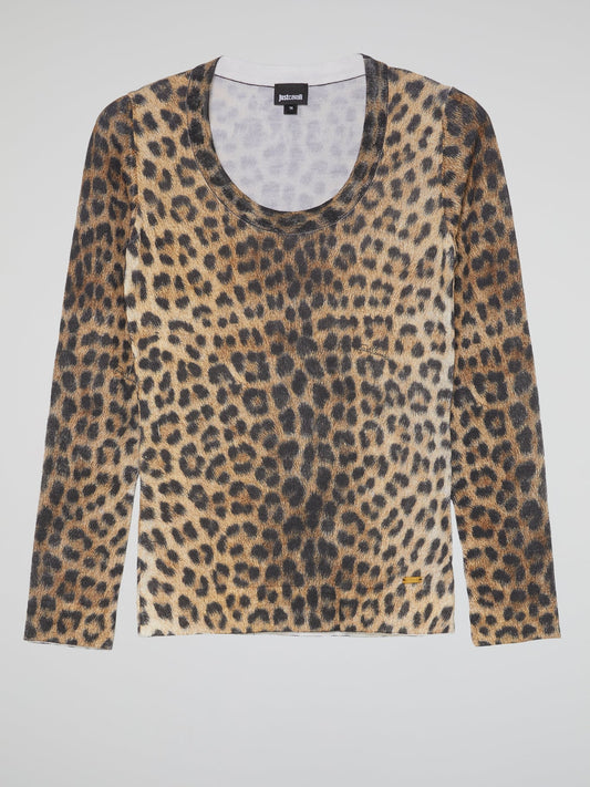 Leopard Print Long Sleeve Top