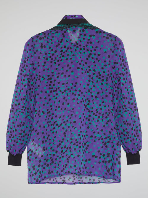 Purple Polka Dot Blouse