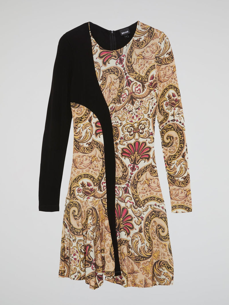 Paisley Print Long Sleeve Dress