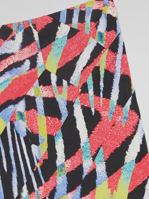 Abstract Print Pencil Skirt