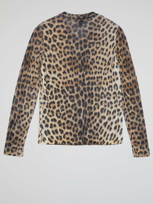 Leopard Print Button Up Top