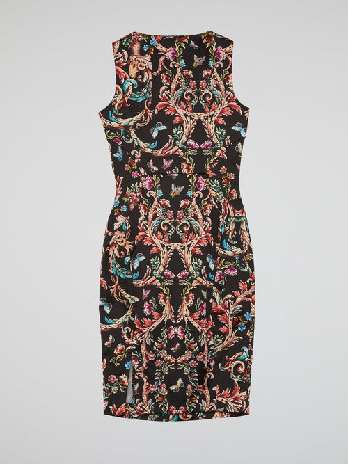 Baroque Print Sleeveless Dress