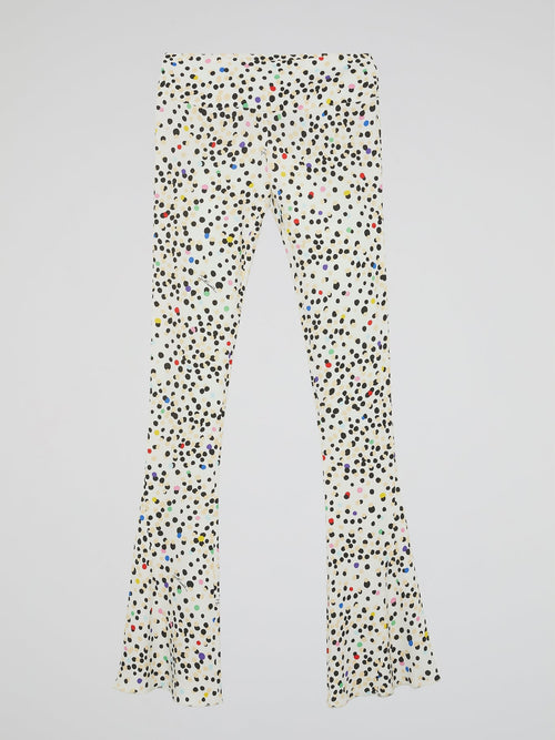 Polka Dot Bootcut Pants