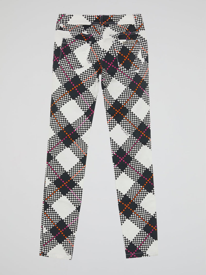 Plaid Straight Leg Jeans