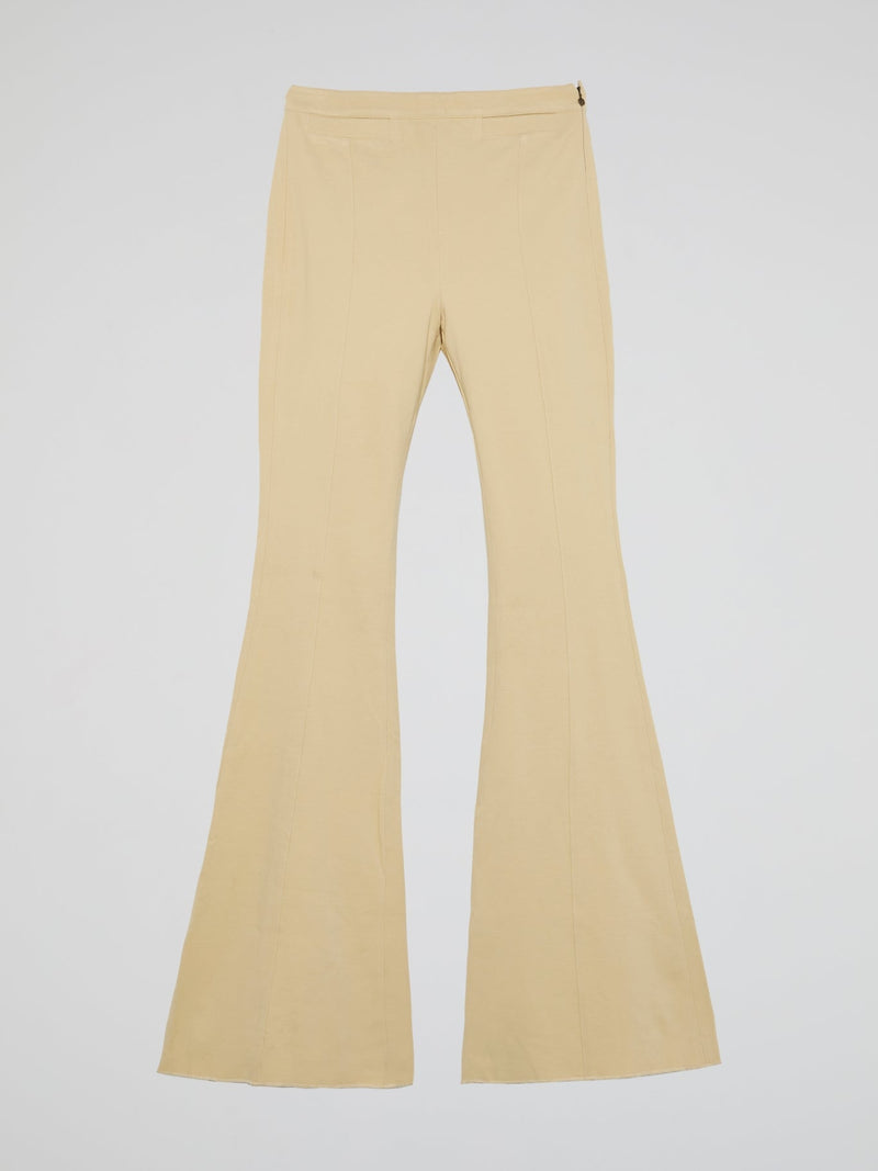 Beige Bell Bottom Pants