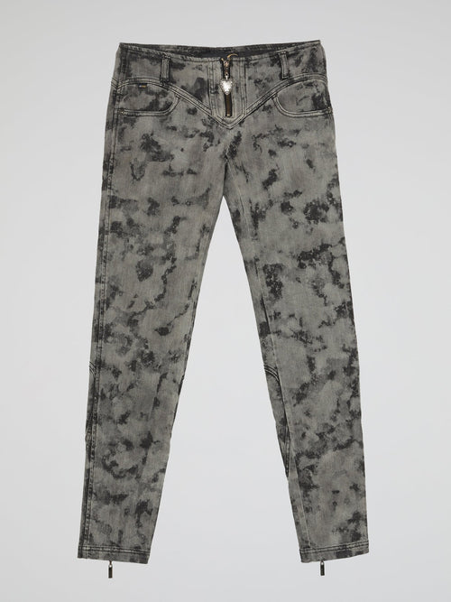 Grey Acid Wash Jeans