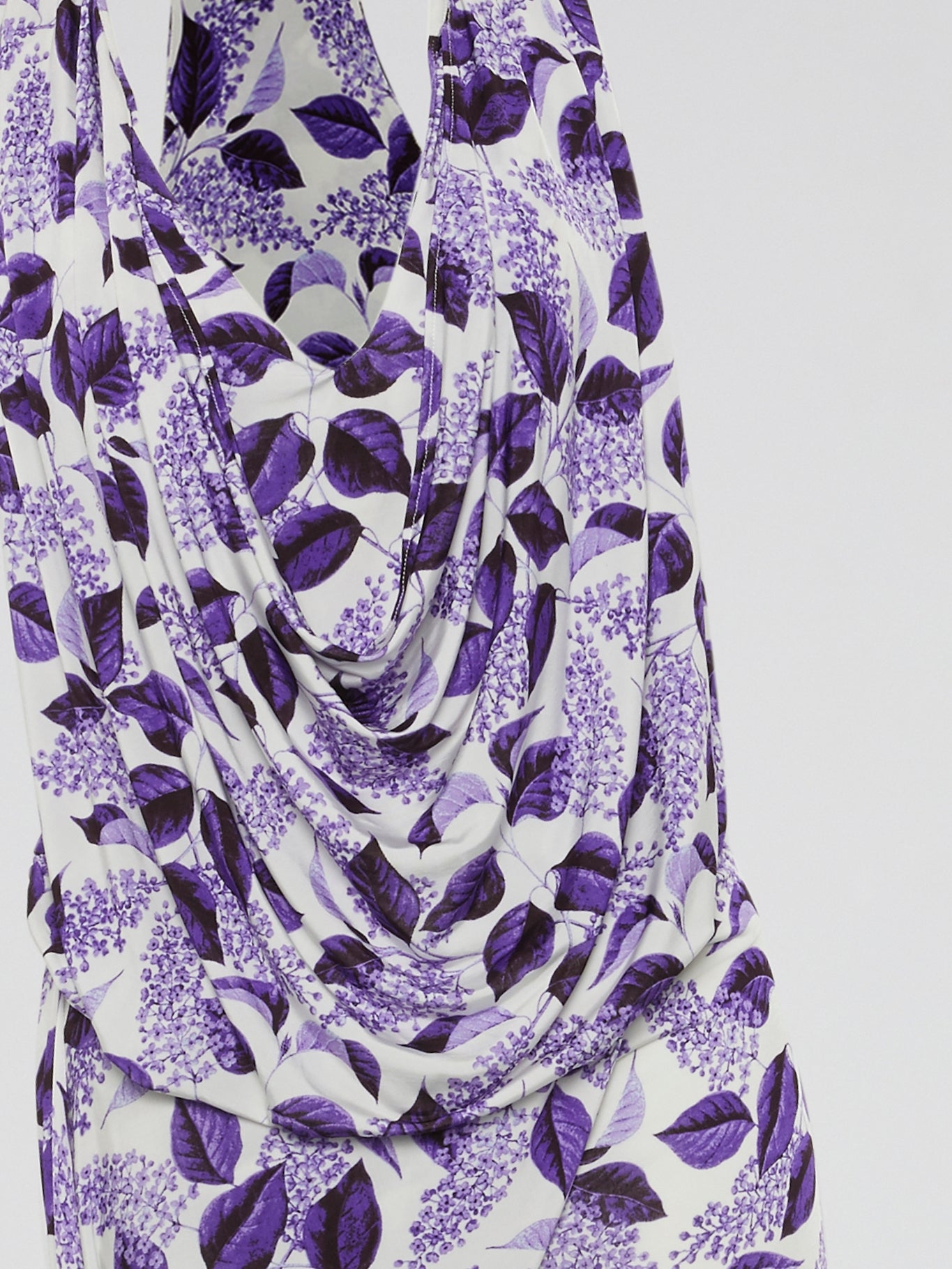 Purple Leaf Print Racerback Dress